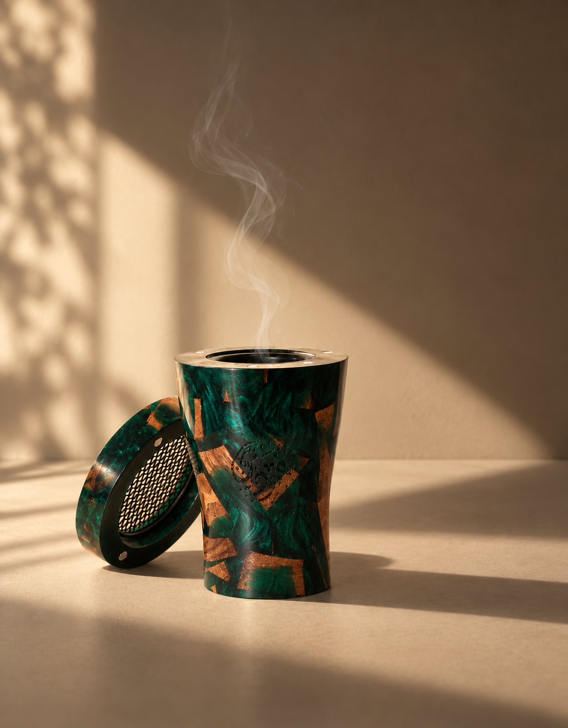 Luxury Resin & Wood Burner | Green | 9"