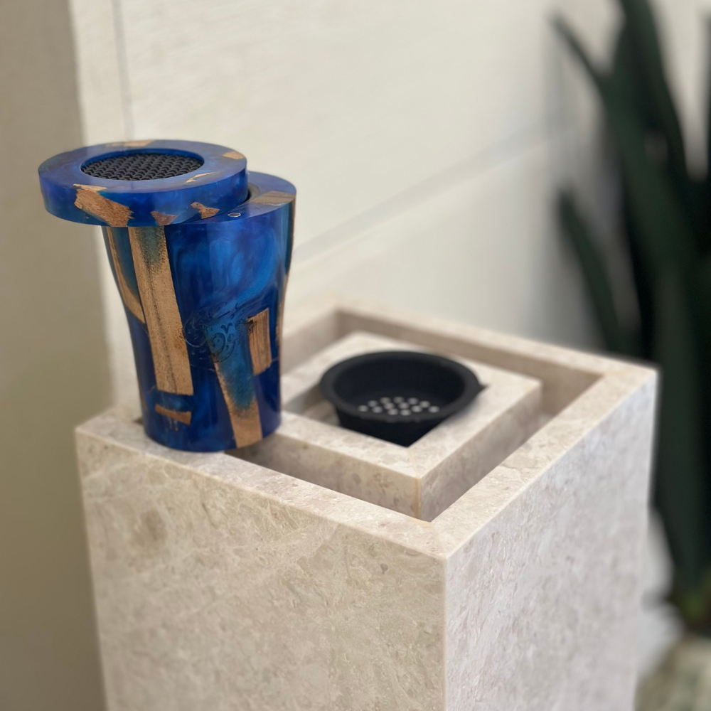 Luxury Resin & Wood Burner | Blue | 9"