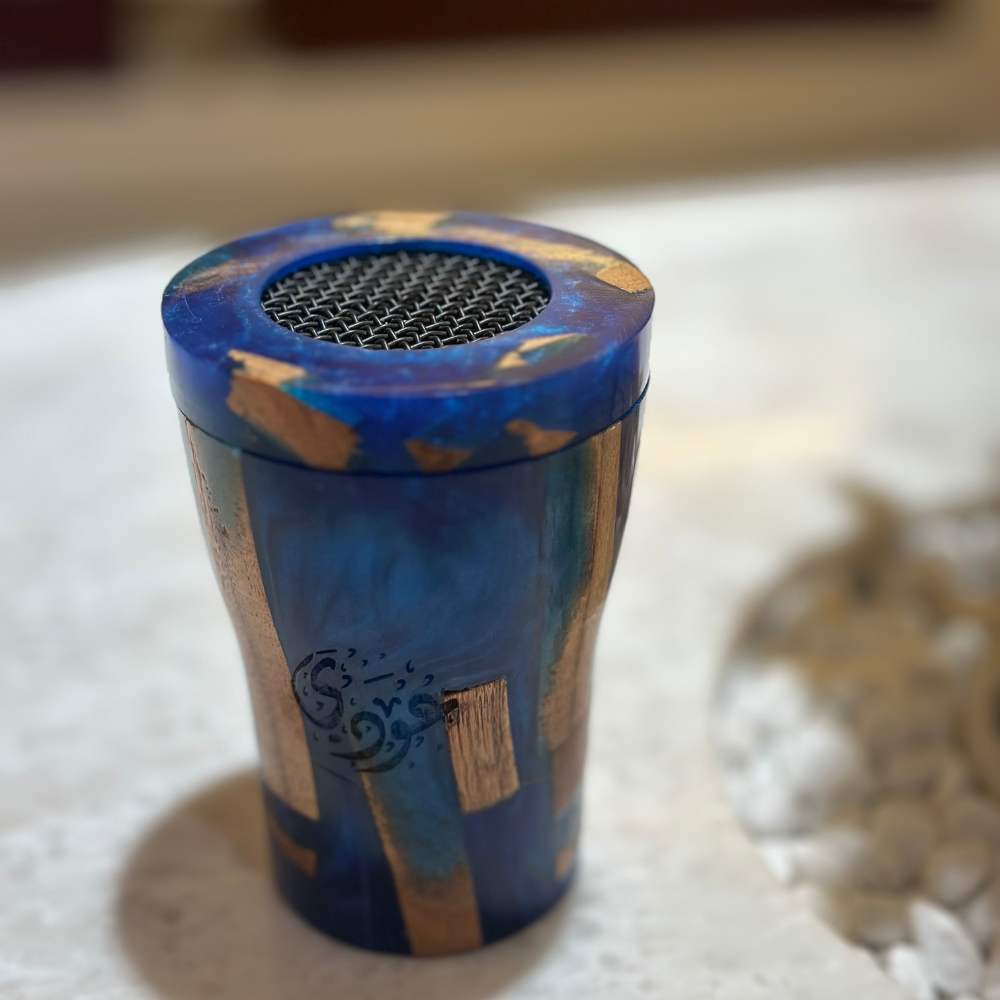 Luxury Resin & Wood Burner | Blue | 9"