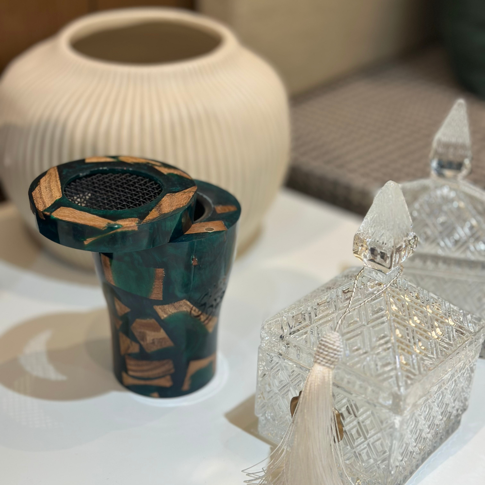 Luxury Resin & Wood Burner | Green | 9"